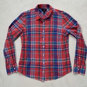 J.Crew long sleeve plaid button-up shirt, size 8